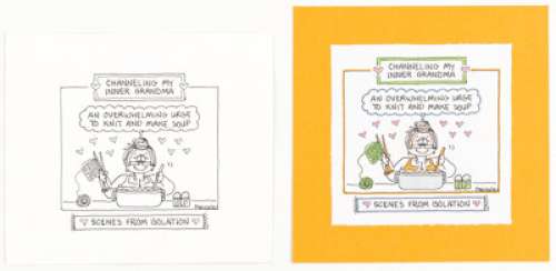 Guisewite, Cathy | Cathy Guisewite Scenes from Isolation Page 8 Single Panel Comic Illustration Original Art (Andrews McMeel Publishi... (Total: 2 Original Art) | Heritage