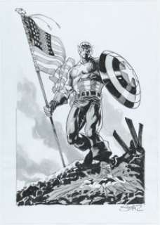Johnson, Stewart | Stewart "Staz" Johnson - Captain America Illustration Original Art (c. 2022).... | Heritage