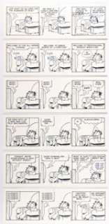 Davis, Jim | Jim Davis Garfield Consecutive Daily Comic Strip Original Art Group of 6 (PAWS, 2000).... (Total: 6 Original Art) | Heritage