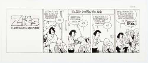 Borgman, Jim - Jerry Scott and Jim Borgman Zits Sunday Comic Strip Original Art dated 12-20-09 (King Features Syndicate, 2009)....