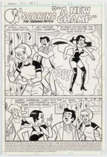 Stan Goldberg And Jon D’agostino | Sabrina, the Teenage Witch #57 Complete 6-Page Story "A New Champ" Original Art (Archie, 1979). (Total: 6 Original Art) | Heritage