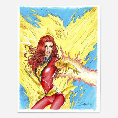 Mark Sparacio | Phoenix Watercolor Painting | Landry Pop Auctions