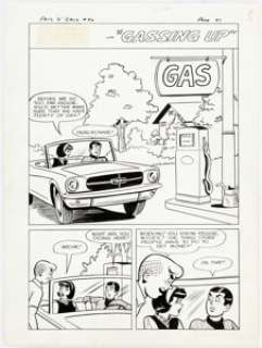 John Rosenberger and Mario Acquaviva Archie’s Pals ’n’ Gals #40 Complete 5-Page Story "Gassing Up" Original Art (Archie, 1967). (Total: 5 Original Art) | Heritage
