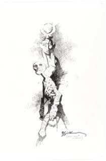 Bill Sienkiewicz - Mignola Mummy Illustration Original Art (c. 2021). | Heritage