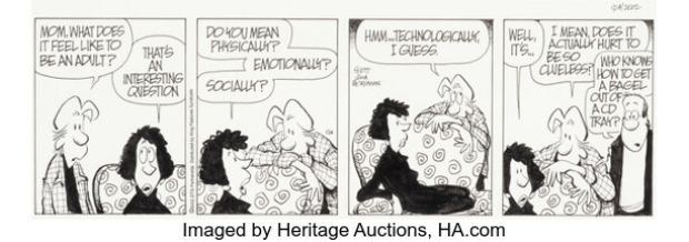 Jerry Scott and Jim Borgman Zits Daily Comic Strip Original Art dated 1-24-02 (King Features Syndicate, 2002). | Heritage