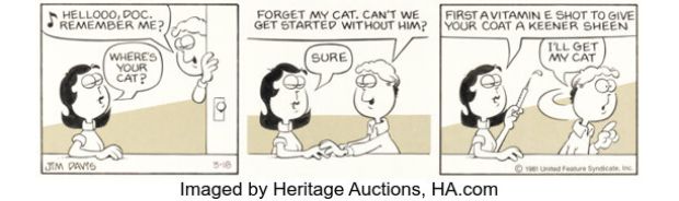 Jim Davis Garfield Daily Comic Strip Original Art dated 3-18-81 (United Feature Syndicate, 1981). | Heritage