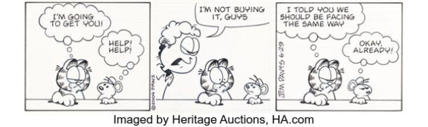 Jim Davis Garfield Daily Comic Strip Original Art dated 6-29-04 (PAWS, 2004). | Heritage