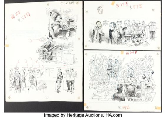 Jack Davis Help! #11 "Jack Davis at a Championship Fight" Illustrations Original Art Group of 6 (Warren, 1961). (Total: 24 Original Art) | Heritage