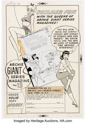 Harry Lucey Archie Giant Series Magazine #13 House Ad Illustration Original Art (Archie, 1961). | Heritage