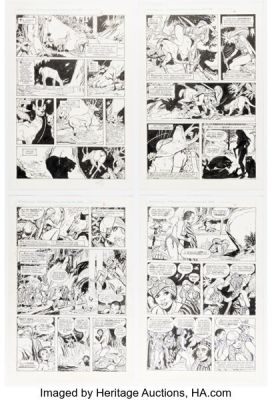 Pat Boyette Lost Jungle Tales #1 Story Pages 1, 4-6 Original Art (Archie/Charlton Neo, 1983/2019). (Total: 4 Original Art) | Heritage