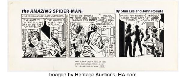 John Romita Sr. The Amazing Spider-Man Daily Comic Strip Original Art dated 3-8-79 (Marvel/Register & Tribune Syndicate Inc., 1979). | Heritage