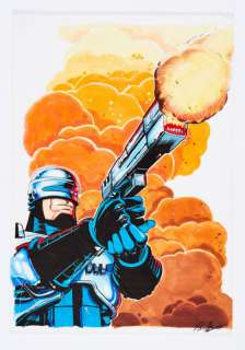 Robocop original artwork cover page painted and signed by Anthony… | Comic Book Auctions ltd