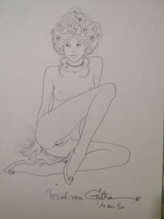 Erich Von Gotha - Dessin original au crayon au edition originale de la BD - Exemplaire 10/50 - Signé et numéroté - Le journal de Sartine - Hardcover - First edition - (2007) | Catawiki