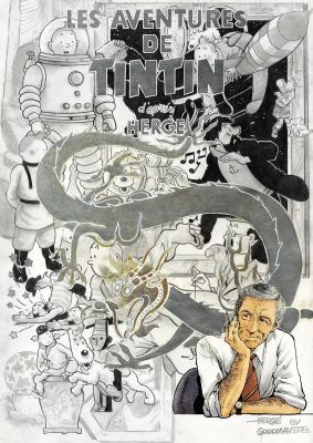 Hergé & The Adventures of Tintin Tribute | Corner4art