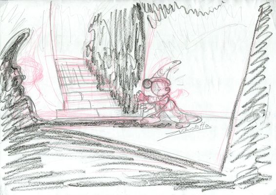 Sorcerer Mickey – Fantasia Forest Sketch | Corner4art