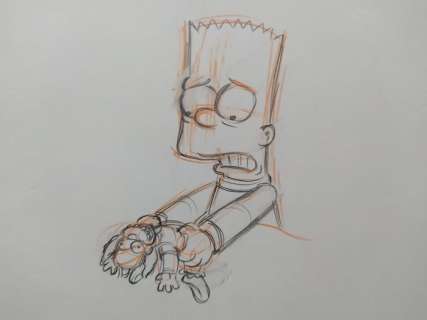 The Simpsons - Original drawing of Bart Simpson - Unique | Catawiki
