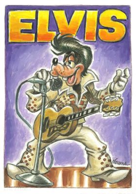 Goofy as Elvis – Rock & Roll Legend | Corner4art