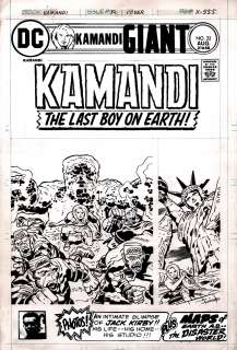 Jack Kirby D. Bruce Berry - kamandi #32 cover (kamandi #1 cover homage! ) 1975