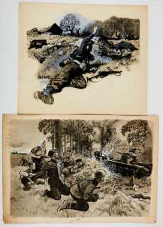 Two WWII original artworks (1950s) by Eric Parker (one signed). A… | Comic Book Auctions ltd