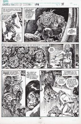 John Buscema | The Savage Sword of Conan #198 p.31 | Tavole Originali