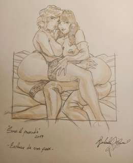 Illustrazione firmata - G. Di Caro - original artwork "Esclave de vos yeux" - (2019) | Catawiki