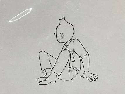 Hergé / Studios Larry Harmon | Tintin - Original animation cel of Tintin - On a marché sur la lune - (1960’s) | Catawiki