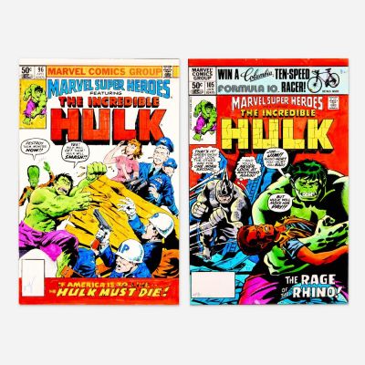 Lot 337 - Andy Yanchus, Marvel Super Heroes #96 and #105 Cover Color Guide (Marvel Comics, 1981/82) | Landry Pop Auctions