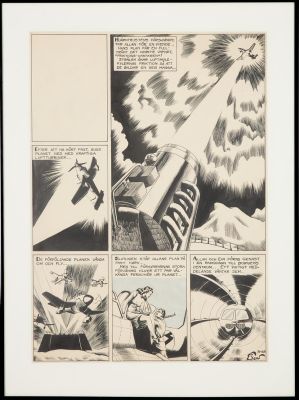 EUGEN SEMITJOV. “Space cartoonist”, comic strip, marker, for an album by Allan Kampe, 1946. Art - Drawings | Auctionet