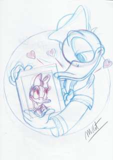 Millet | Donald & Daisy Duck - Millet - DIN A3 - Original Sketch Drawing | Catawiki