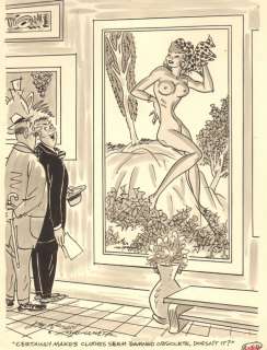 Jefferson Machamer - nude babe painting in museum gag - 1959 humorama