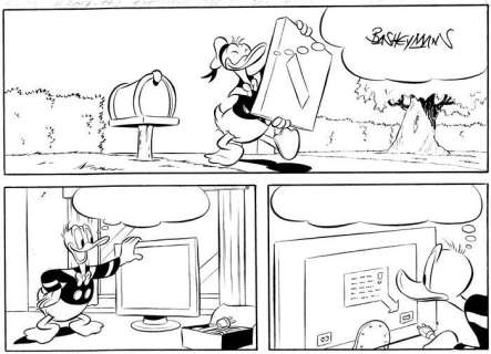 Bas Heymans | Bas Heymans - Originele pagina - "Donald Duck tv kortsluiting" - Exemplaire unique | Catawiki