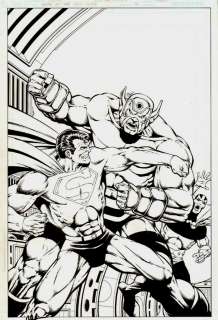 Jim Starlin, Matt Banning - death of the new gods #2 cover (superman battles orion & mr. Miracle! ) 2007