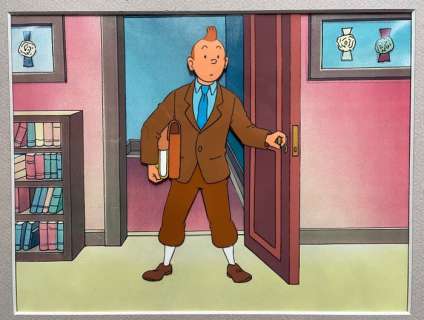 Hergé | Tintin - Dessin original - Tintin - Celluloïd - EO | Catawiki