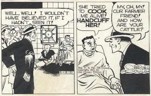 76: Gould Dick Tracy daily 8/18/51 original comic art | Russ Cochran