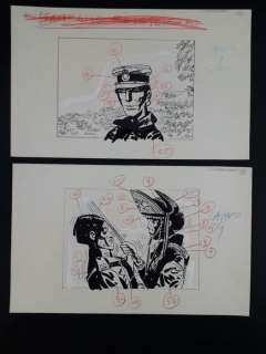 Studio Pratt | Corto Maltese - Studio Pratt - 2x Esecutivi di Stampa "I Cangaceiros" - Page volante - Exemplaire unique | Catawiki