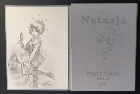 François Walthéry | Natasja - Portfolio Khani - Enkele Tinten Grijs + originele tekening - Hors Commerce - 15 ex. - Cartonné - EO - (2021) | Catawiki