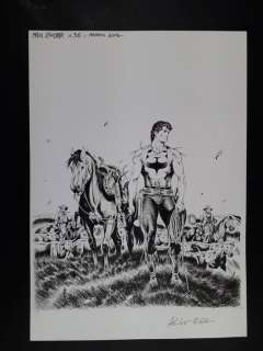 Alessandro Piccinelli | Zagor Maxi n. 36 - Alessandro Piccinelli - Originale di Copertina "I Mandriani" - Firmato - Page volante - Exemplaire unique - (2019) | Catawiki