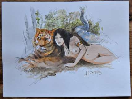 Charles, Jean-François | Charles, Jean-François - Aquarelle originale + Carnet du Pinceau d’Or - Indian Dreams | Catawiki