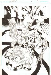 Art Thibert, Mark Bagley - Trinity #46 P.11 - Krona, Morgan Le Fay, And Despero Splash - 2008 Signed By Mark Bagley