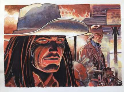 Girod, Thierry | Girod, Thierry - Dessin original couleur - Durango et l’indien Washo - (2011) | Catawiki