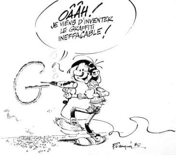 Franquin | Gaston, illustration Ã  l’encre de Chine représen… | Banque Dessinée