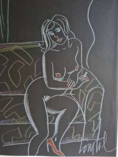 Loustal, Jacques de | Loustal, Jacques de - Dessin original couleur - Nu Ã  la cigarette | Catawiki