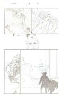Esad Ribic - Secret wars #5 p. 11 - molecule man, black swan, and doctor strange - 2015
