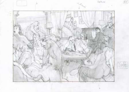 Jorge Gonzalez - Double planche originale non publiée pour les planches 8 et 9 - Bandonéon