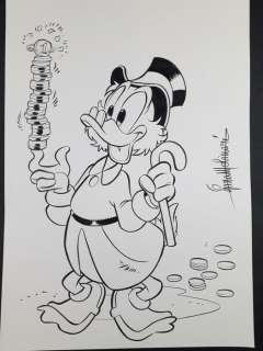 Lara Molinari | Lara Molinari - Illustrazione Originale "Zio Paperone Equilibrista" - Firmato - Page volante - Exemplaire unique - (2020) | Catawiki