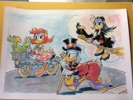 Alessandro Gottardo | Donald Duck - â€œIl sospettoâ€ - Page volante - Exemplaire unique - (2020/2020) | Catawiki