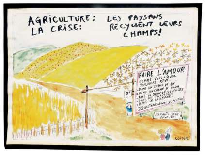 Reiser Jean-Marc | Â«Agriculture en criseÂ». Gouache sur papier. Format 50 | Tessier Sarrou