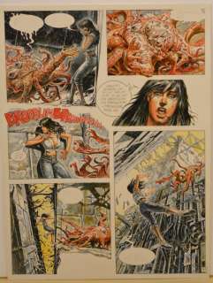 Paolo Eleuteri Serpieri | Druuna, Delta, Charlie #11 - P. E. Serpieri - Acquerello originale su stampa pag.31 - Page volante - (1990) | Catawiki