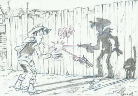 Serrat, Bernat | Serrat, Bernat - Original drawing - Lucky Luke | Catawiki