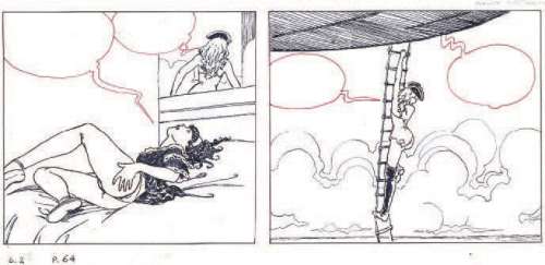 Manara, Milo | GULLIVERIANA Strip original à l’encre de Chine et feutre n°2 | Cornette de St Cyr